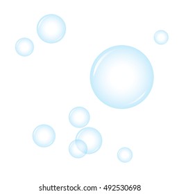 Vector of Blue soap bubbles for background