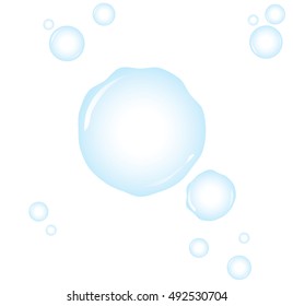 Vector of Blue soap bubbles for background