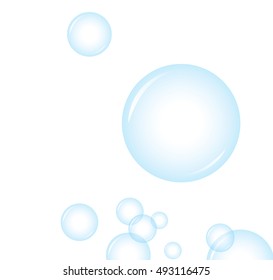 Vector of Blue soap bubbles for background