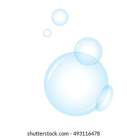 Vector of Blue soap bubbles for background