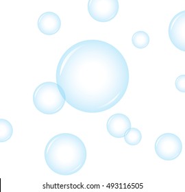 Vector of Blue soap bubbles for background