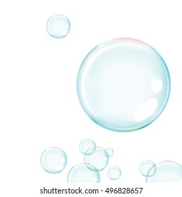 Vector of Blue soap bubbles for background