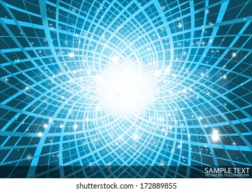 Vector blue space burst abstract background - Vector burst  blue illustration template