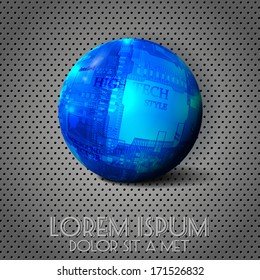 Vector Blue Sphere Computer Board
