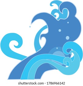 Vector Blue Splash Abstract Waves 