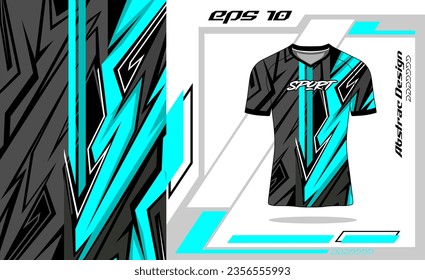 Vector blue sports shirt jersey design template 3d