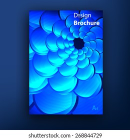 Vector blue squama  swirl brochure / booklet cover design templates collection A4