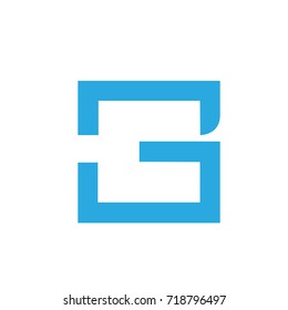 Vector Blue Square Initial C G Logo