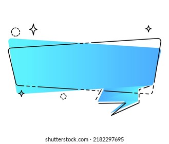vector blue square speech bubble and flat shape.