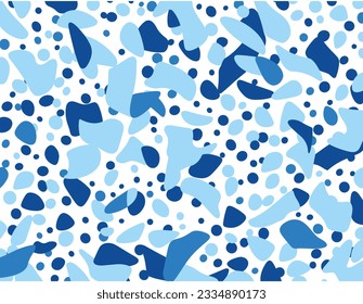 vector blue square with wavy lines on white background this is a seamless pattern, in the style of confetti-like dots, theo van doesburg, uhd image, nostalgic minimalism, playful figures