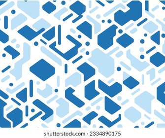 vector blue square with wavy lines on white background this is a seamless pattern, in the style of confetti-like dots, theo van doesburg, uhd image, nostalgic minimalism, playful figures