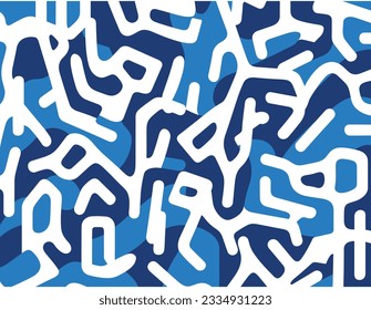 vector blue square with wavy lines on white background this is a seamless pattern, in the style of confetti-like dots, theo van doesburg, uhd image, nostalgic minimalism, playful figures