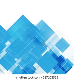 Vector blue squares. Abstract background. Sky blank 