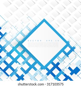 Vector blue squares. Abstract background. Sky blank 