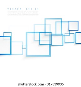 Vector blue squares. Abstract background. Sky blank 