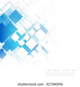 Vector blue squares. Abstract background. Sky blank 