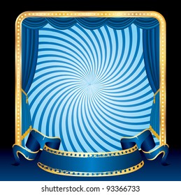 vector blue stage with twirl background