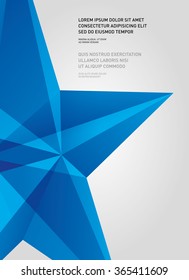 Vector blue star. Surround the star. Star blue glass.

