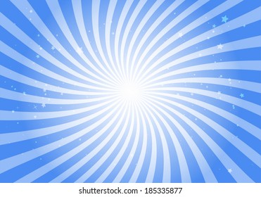 Vector blue starburst background illustration - Vector blue background swirl illustration