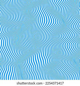 Patrón de onda de rayas azules vectoriales. Elemento de diseño de agua estilizado decorativo vertical.