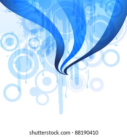 vector blue style wave art