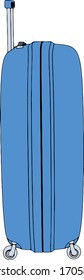 vector blue suitcase with wheels  from different views