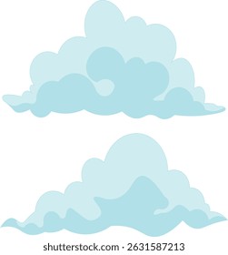 vector Blue summer sky with fluffy white clouds, a seamless nature pattern and weather symbol design