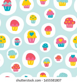 Vector blue sweet love candy seamless pattern background. Perfect for fabric, wallpaper, giftwrap, bedding, bags, clothes, scrapbooking art and packaging design projects