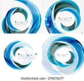 Vector blue swirl line abstract background. Modern layout for your message, slogan or brand name