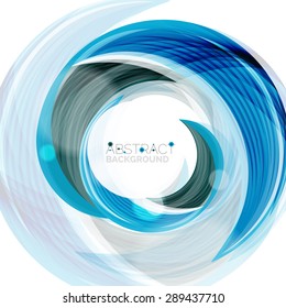 Vector blue swirl line abstract background. Modern layout for your message, slogan or brand name