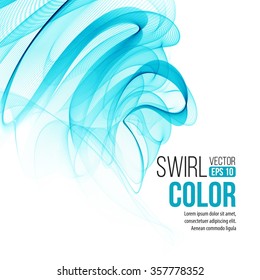 Vector blue swirl line abstract background. Vector illustration EPS10
