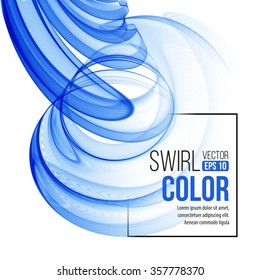 Vector blue swirl line abstract background. Vector illustration EPS10