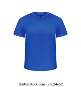 Vector Blue T Shirt,isolated On White Background.