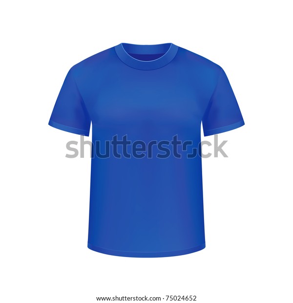 Vector Blue T Shirtisolated On White Stock Vector (Royalty Free) 75024652