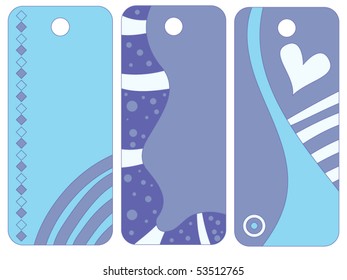 Vector Blue tag or label collection