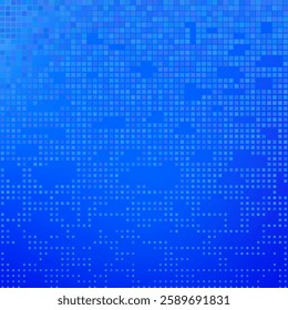 Vector Blue Tech Finance Fintech Background. Abstract Pixel Pattern. Digital Business Technology or Science Research Presentation Backdrop.