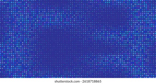 Vector Blue Tech Finance Fintech Background. Abstract Pixel Pattern. Digital Business Technology or Science Research Presentation Backdrop.