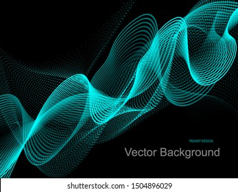 Vector blue technology design. Abstract particle flow. Science Wallpaper.Technology poster.