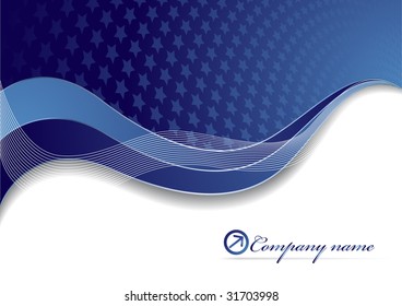 Vector blue template with star; clip-art