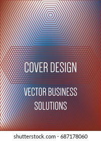 Vector blue, terracotta red iridescent modern A4 cover design. Gradient glow poster template, geometric halftone banner. Futuristic neon metallic glitch background, abstract shapes, hipster pattern.