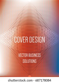 Vector blue, terracotta red iridescent modern A4 cover design. Gradient glow poster template, geometric halftone banner. Futuristic neon metallic glitch background, abstract shapes, hipster pattern.