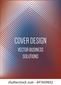 Vector blue, terracotta red iridescent modern A4 cover design. Gradient glow poster template, geometric halftone banner. Futuristic neon metallic glitch background, abstract shapes, hipster pattern.