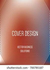 Vector blue, terracotta red iridescent modern A4 cover design. Gradient glow poster template, geometric halftone banner. Futuristic neon metallic glitch background, abstract shapes, hipster pattern.