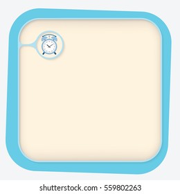 Vector blue text box and alarm clock