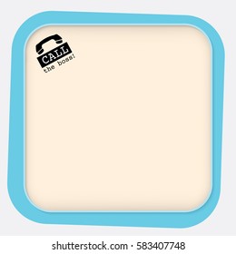 Vector blue text box and phone icon