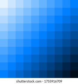 Vector blue texture square block pixel background, blue gradient color, illustration, monochrome