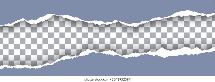 Vector Blue Torn Paper On Transparent Background