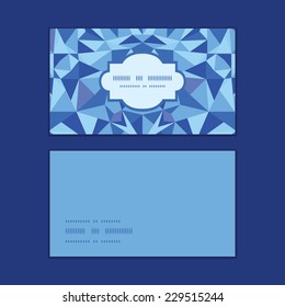 Vector blue triangle texture horizontal frame pattern business cards set