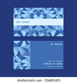 Vector blue triangle texture horizontal stripe frame pattern business cards set