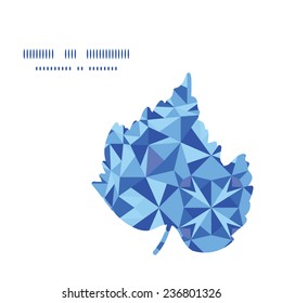Vector blue triangle texture leaf silhouette pattern frame